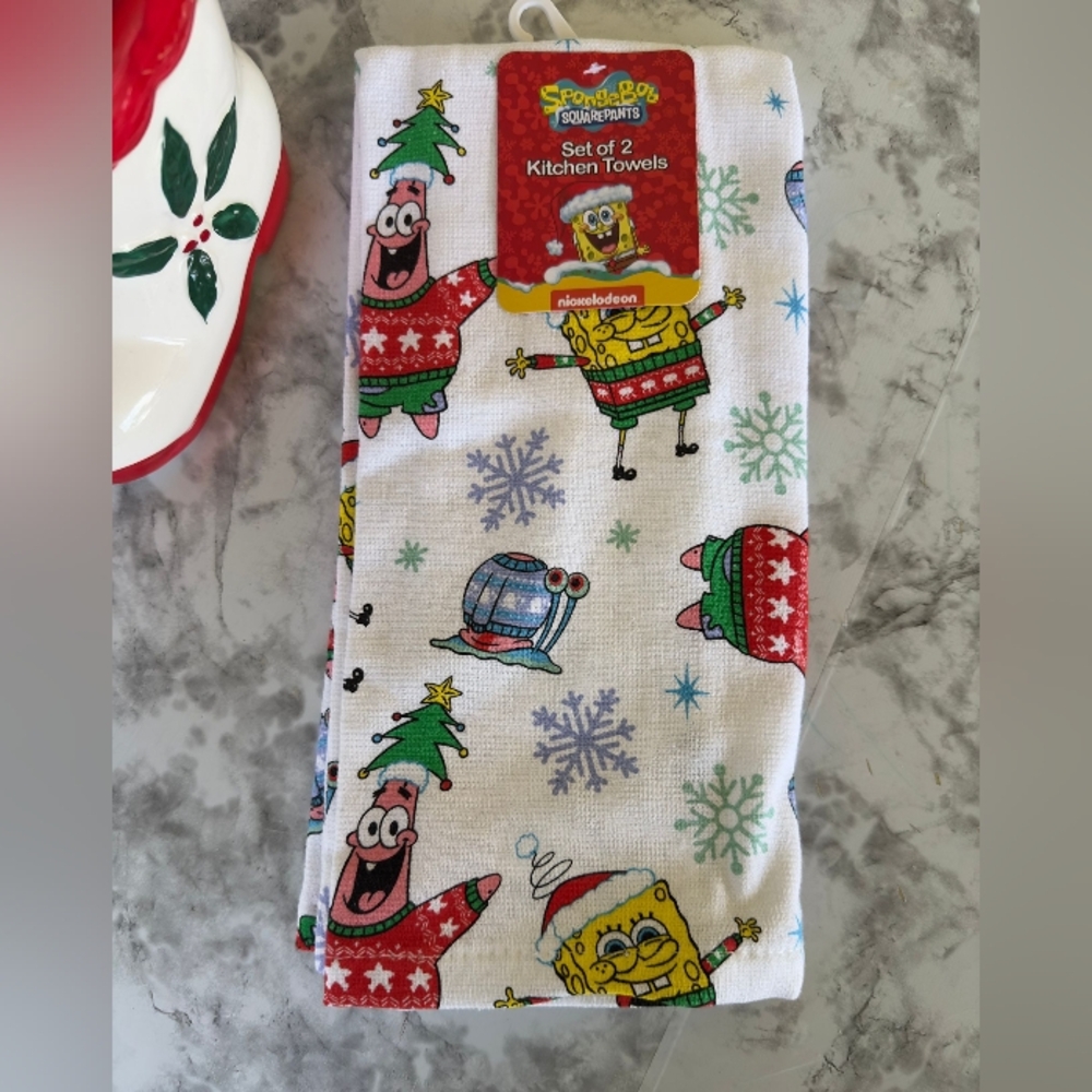 SpongeBob SquarePants Christmas Kitchen Towels (Set of 2)